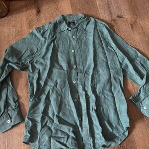Todd Snyder x Baird McNutt Green 100% Irish Linen Classic Fit Button Down Size L